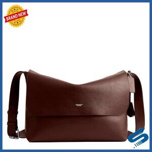 Leather Messenger Bag for Men with Laptop Compartment Adjustable Strap